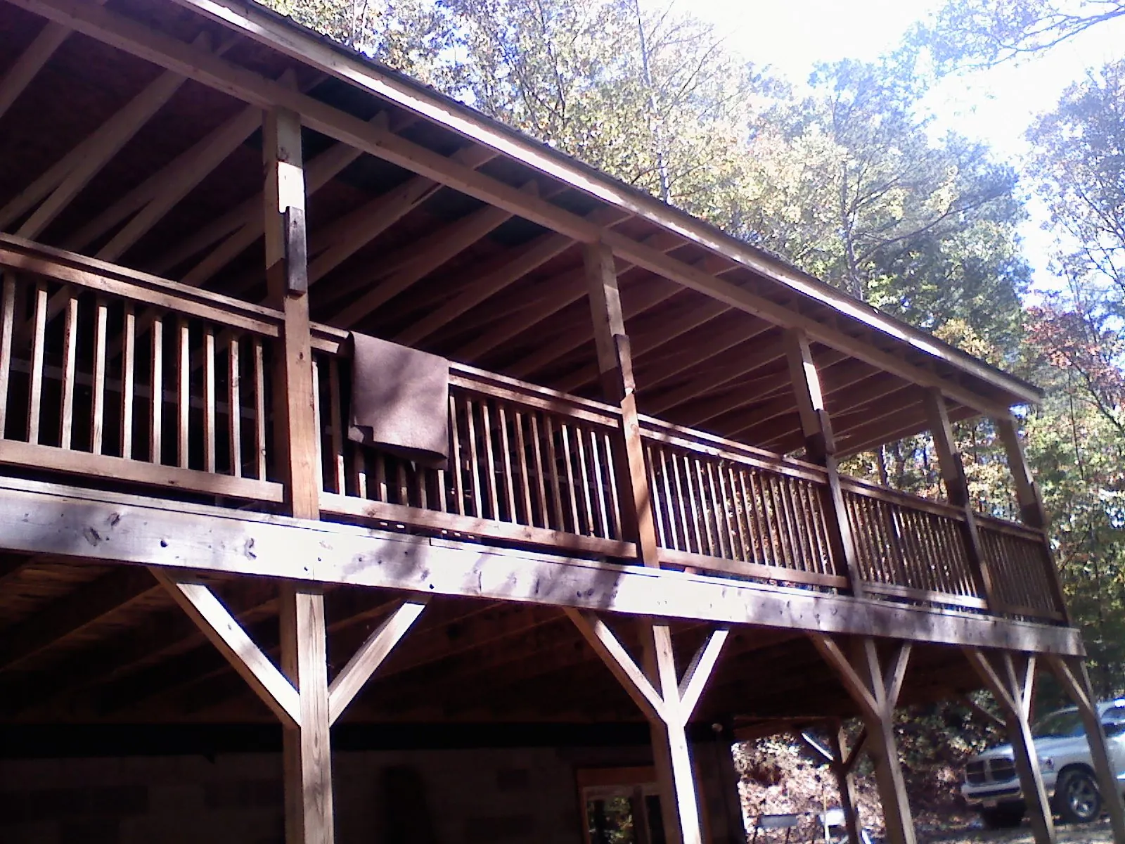Timber framing under a new elevated porch and deck — Roof Leak Repair in Deckerville by Roofing Brothers